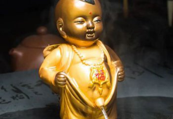 彩繪小孩撒尿銅雕廠家 公園人物銅像制作