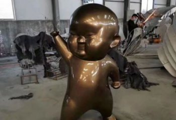 小孩銅像廠家 嬰兒人物銅雕生產(chǎn)制作