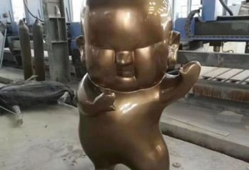 抽象嬰兒人物銅像廠家 公園小孩銅像價格