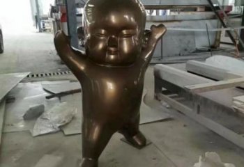 廣場(chǎng)嬰兒銅像銅雕廠家 抽象仿古人物銅雕