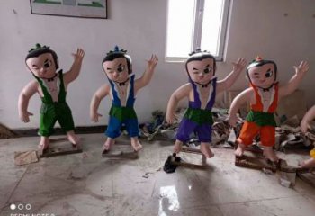 少兒葫蘆娃銅雕廠家 現(xiàn)代卡通動漫主題銅雕