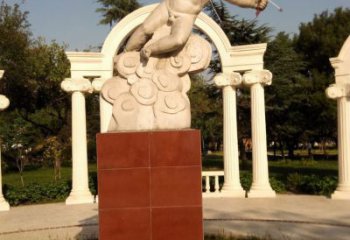 廣場丘比特人物銅雕廠家  西方小孩銅雕