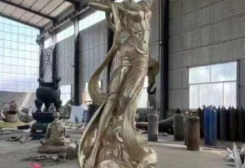 飛天女人銅像廠家 黃銅人物銅雕制作