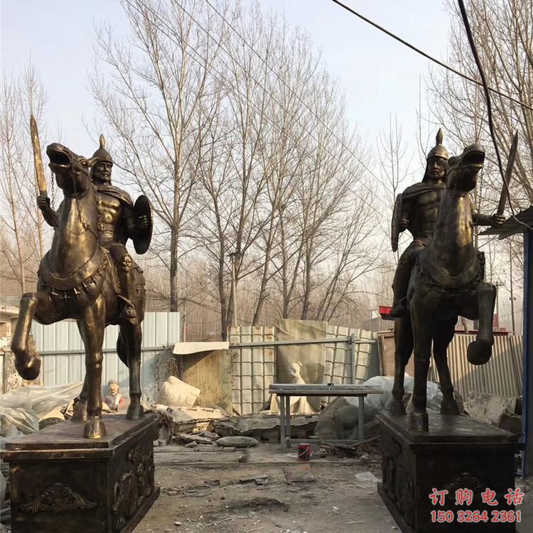仿古角斗士銅雕廠家 黃銅仿古人物銅雕定制