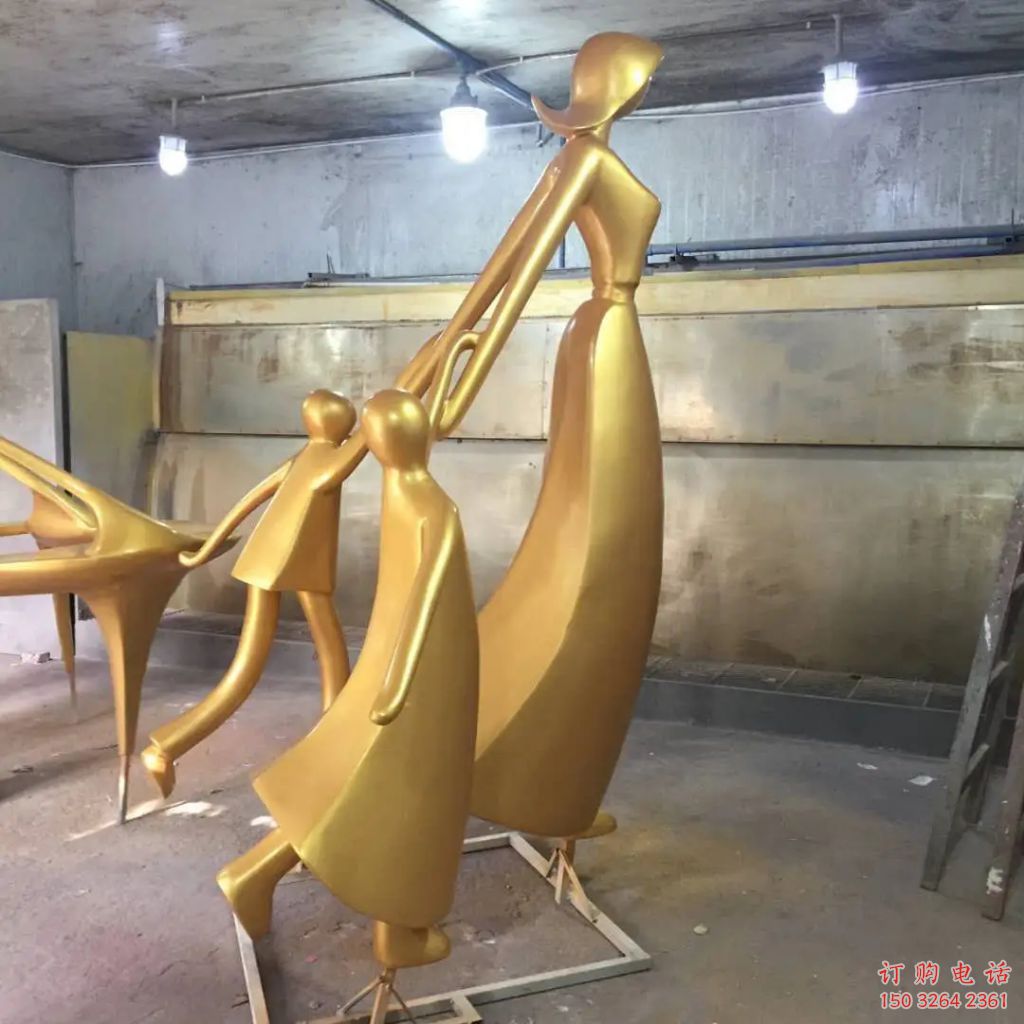 抽象一家親銅雕廠家 抽象三口人物銅雕產(chǎn)品