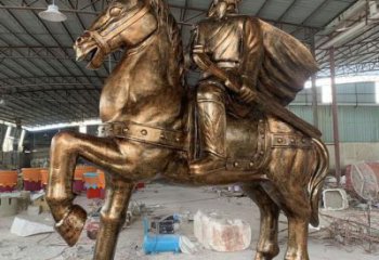 公園騎馬人銅像廠家 仿古騎手銅像價格 