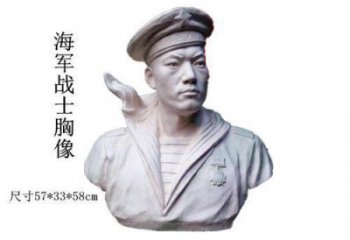 海軍人頭像銅雕廠家 黃銅軍人人頭像銅雕制作