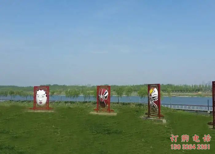 公園人物頭像銅雕廠家 公園京劇主題銅雕