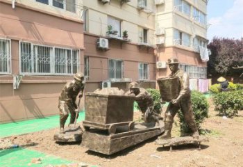 工人勞動銅雕廠家 公園民俗人物銅雕制作