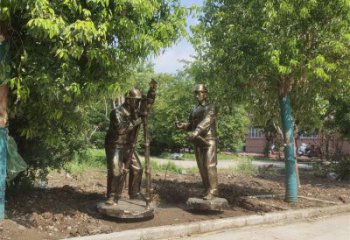 公園民俗人物工人銅雕制作廠家