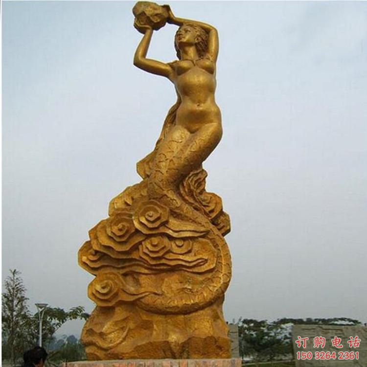 仿古公園女?huà)z補(bǔ)天人物銅像廠家