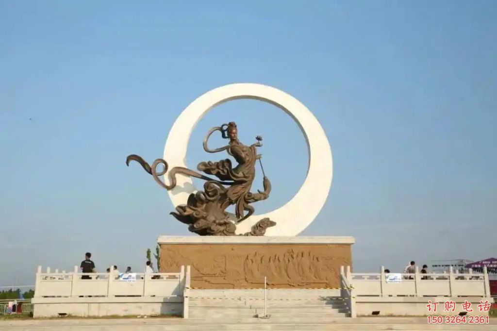 廣場(chǎng)嫦娥奔月銅人銅雕廠家