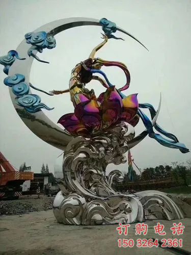 公園彩繪嫦娥奔月人物銅雕廠家價格