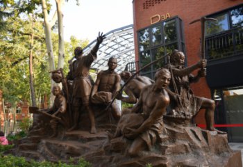 仿古愚公移山人物銅雕廠家