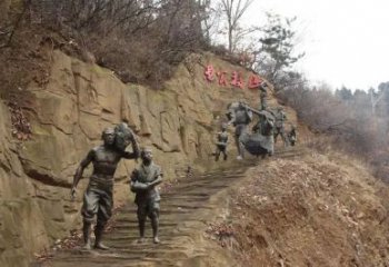 園林仿古愚公移山人物銅雕廠家