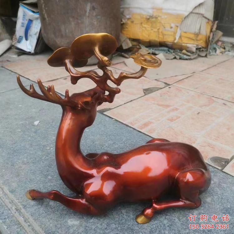 辦公室鹿銅雕廠家 黃銅動(dòng)物銅雕