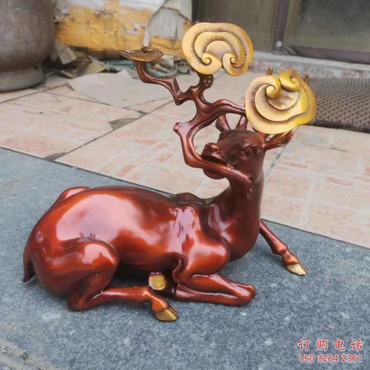 公園小鹿銅雕廠家 街頭動(dòng)物銅雕