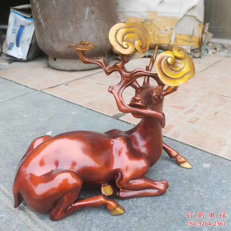 城市小鹿銅雕廠家 黃銅動物銅雕