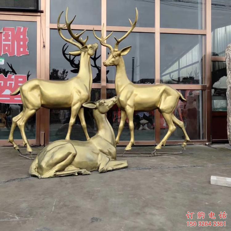 抽象小鹿銅雕廠家 辦公室動(dòng)物銅雕