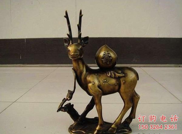辦公室馴鹿銅雕廠家 黃銅動(dòng)物銅雕