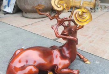 城市小鹿銅雕廠家 黃銅動物銅雕