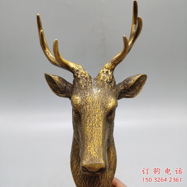 園林鹿頭銅雕廠家 青銅動(dòng)物銅雕