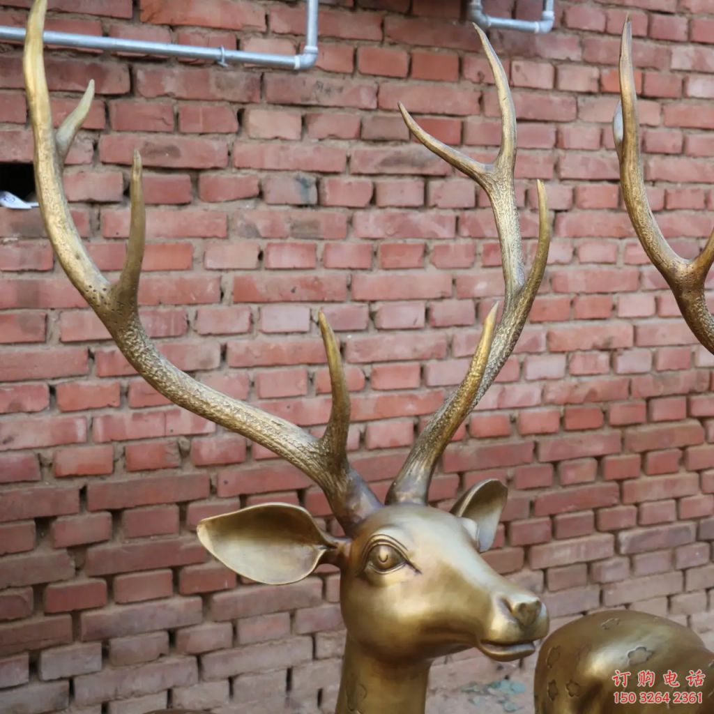 街頭鹿頭銅雕廠家 城市動(dòng)物銅雕