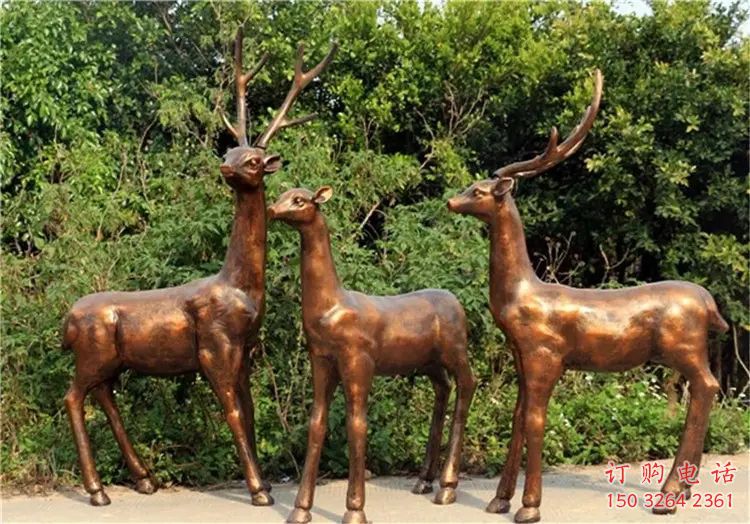 廣場(chǎng)鹿群銅雕廠家 青銅動(dòng)物銅雕