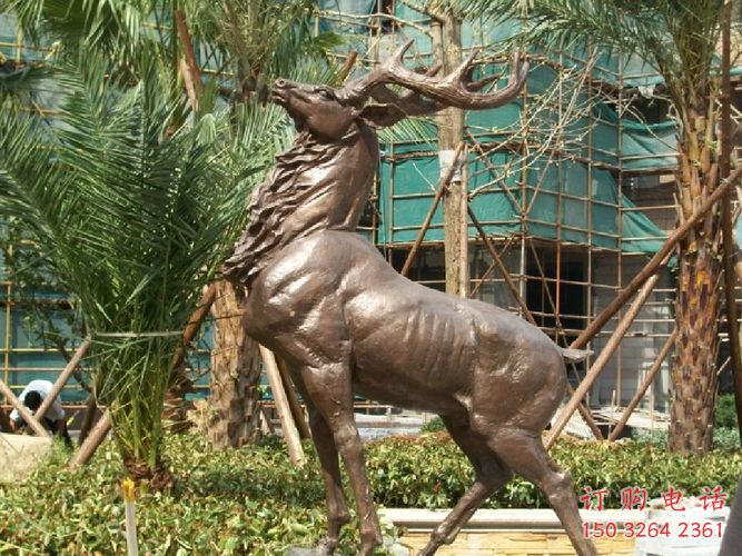 別墅公鹿銅雕廠家 公園動(dòng)物銅雕