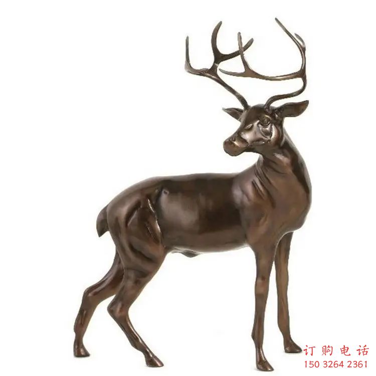 仿古公鹿銅雕廠家 黃銅動(dòng)物銅雕