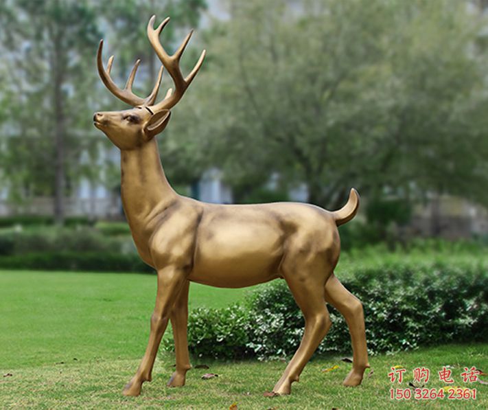 園林公鹿銅雕廠家 青銅動(dòng)物銅雕