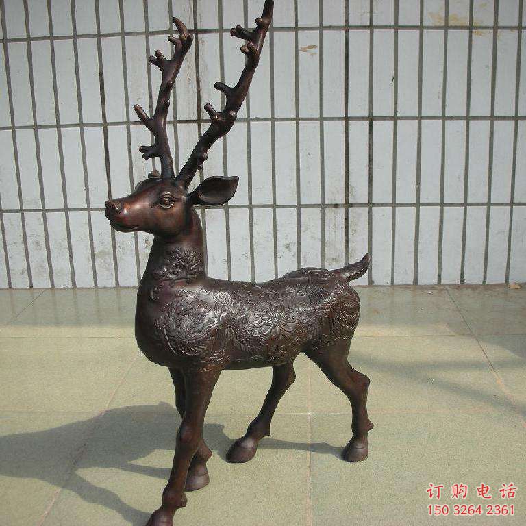 公園公鹿銅雕廠家 街頭動(dòng)物銅雕