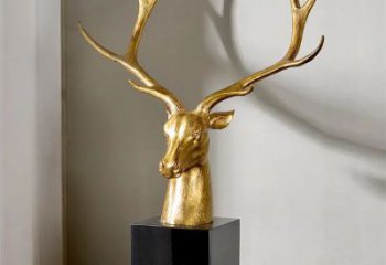 廣場鹿頭銅雕廠家 青銅動物銅雕
