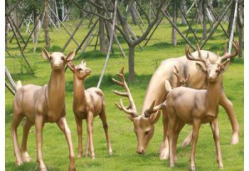 園林鹿群銅雕廠家 青銅動物銅雕