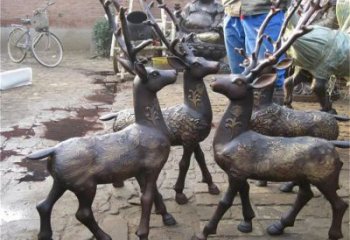 公園鹿群銅雕廠家 街頭動(dòng)物銅雕