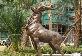別墅公鹿銅雕廠家 公園動(dòng)物銅雕