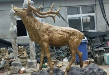 公鹿銅雕廠家 抽象動物銅雕