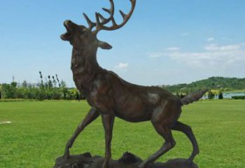 城市公鹿銅雕廠家 黃銅動物銅雕