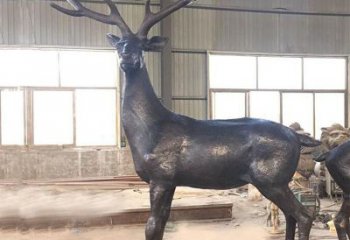 別墅公鹿銅雕廠家 公園動(dòng)物銅雕