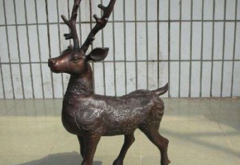 公園公鹿銅雕廠家 街頭動(dòng)物銅雕