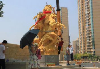 廣場天馬銅雕廠家 青銅動物銅雕