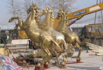 園林萬馬奔騰銅雕廠家 青銅動物銅雕