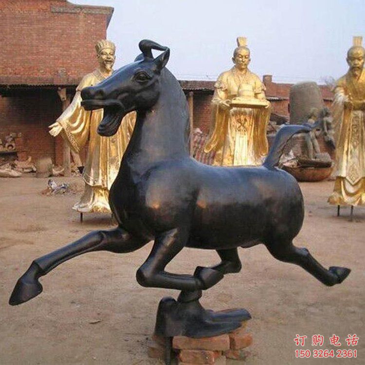 街頭神馬銅雕廠家 城市動物銅雕