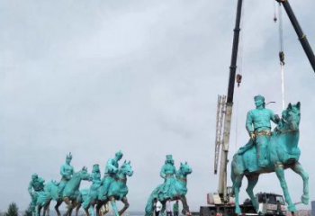城市駿馬銅雕廠家 黃銅動物銅雕