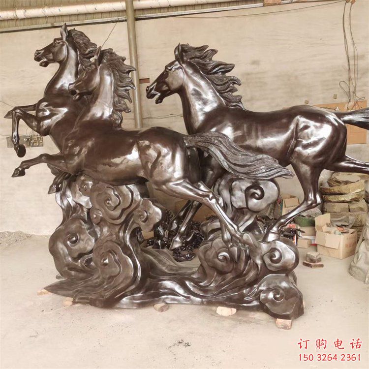 抽象馬群銅雕廠家 辦公室動(dòng)物銅雕