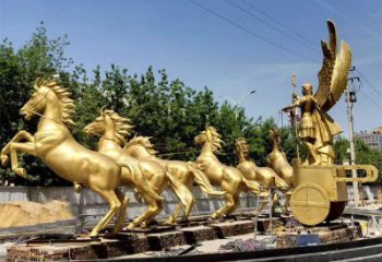 城市馬群銅雕廠家 黃銅動(dòng)物銅雕