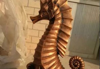仿古海馬銅雕廠家 彩繪動物銅雕