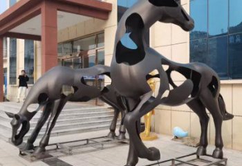 仿古斑馬銅雕廠家 彩繪動物銅雕