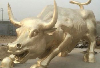 抽象拓荒牛銅雕廠家 辦公室動(dòng)物銅雕