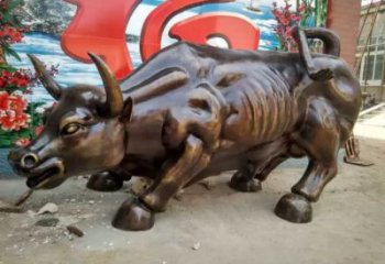 仿古拓荒牛銅雕廠家 彩繪動(dòng)物銅雕